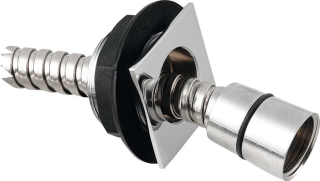 Gniazdo prysznicowe kwadratowe na brzeg wanny z wężem chrom