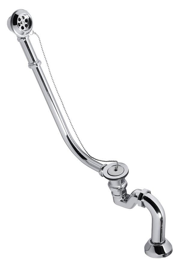 Syfon wannowy RETRO chrom z łańcuszkiem do wanien wolnostojących