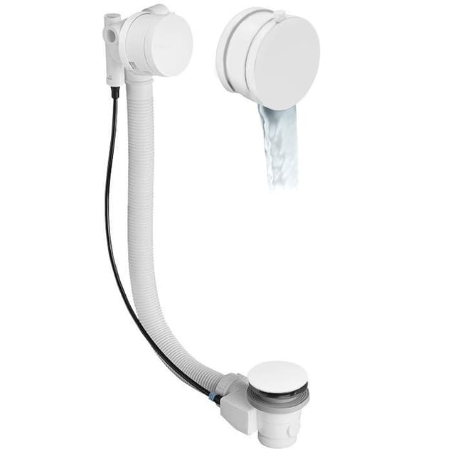 Zestaw odpływowy 575mm z automatycznym korkiem 72mm, biały