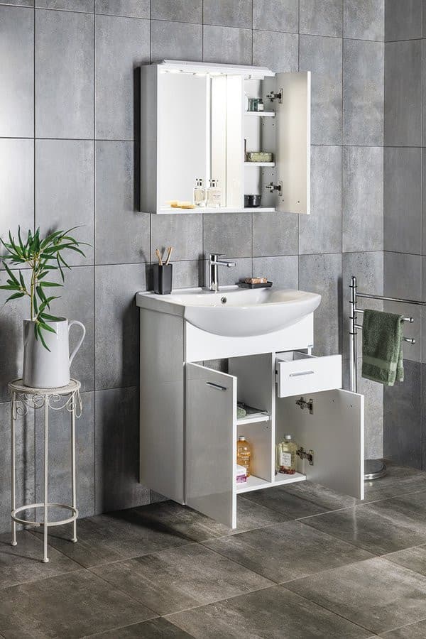 Szafka umywalkowa ZOJA biała z szufladą i drzwiczkami 61,5x74x32 cm