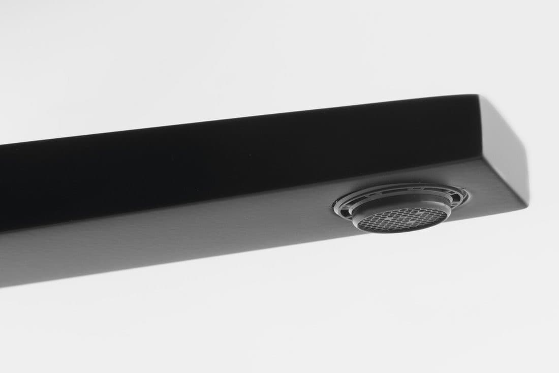 DIMY wysoka bateria umywalkowa z przedłużoną wylewką, bez odpływu, matowy czarny