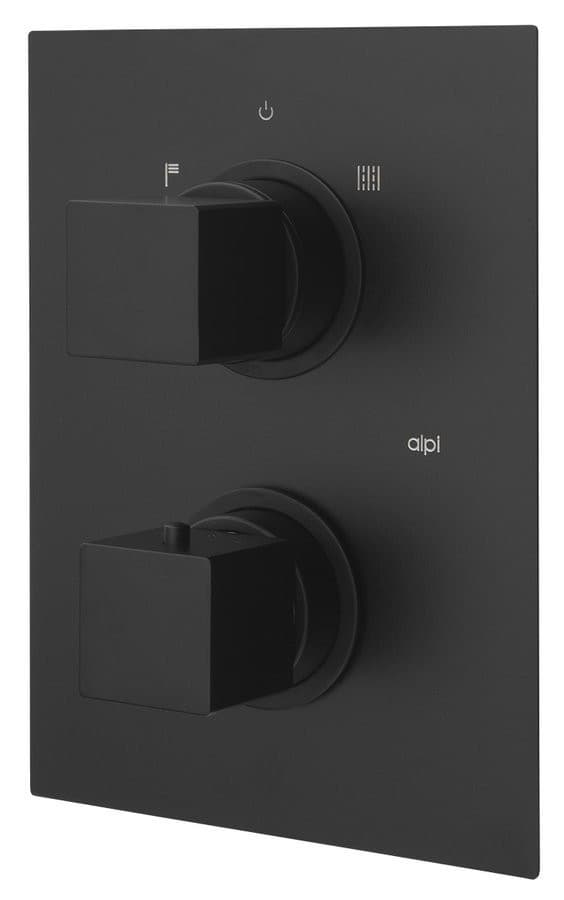 DIMY bateria prysznicowa podtynkowa, termostatyczna, 2 wyjścia, czarna matowa