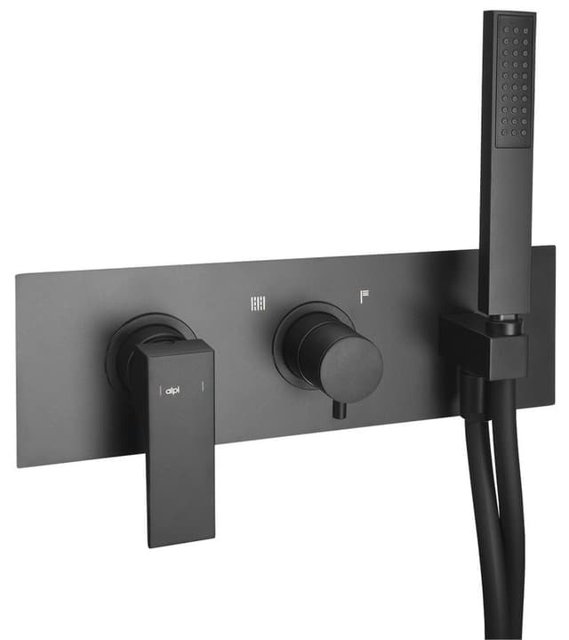 DIMY bateria prysznicowa podtynkowa, kompletna, 2 wyjścia, czarny mat