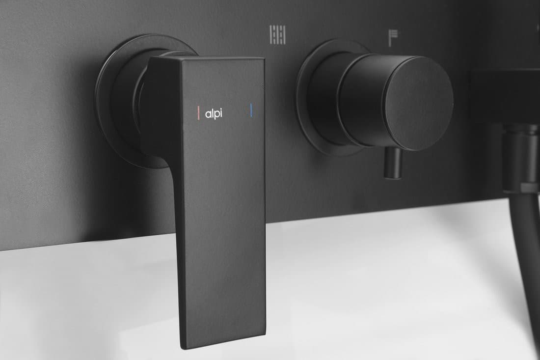 DIMY bateria prysznicowa podtynkowa, kompletna, 2 wyjścia, czarny mat