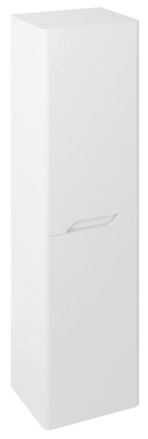 MEDIENA wysoka szafka 35x140x30cm, 2 drzwi, uniwersalne otwieranie, biały mat