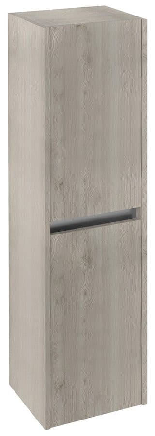 NIRONA wysoka szafka łazienkowa 35x140x30 cm, 2 drzwiczki, dąb Mocca