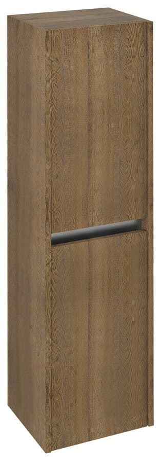 NIRONA wysoka szafka 35x140x30cm z 2 drzwiczkami, dąb Sherwood