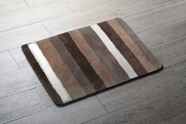 CARL dywanik łazienkowy 55x50cm z antypoślizgiem,mikrofibra poliestrowa, brązowy