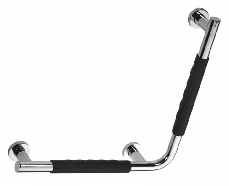 Uchwyt 90° powłoką antypoślizgową, PRAWO, stal nierdzewna polerowana