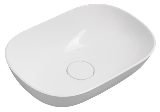 ERIDAN umywalka nablatowa 50x35 cm kompozytowa biała