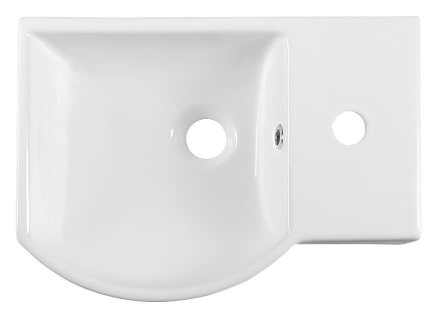Umywalka ceramiczna LITOS 45x32 cm z baterią po prawej biała