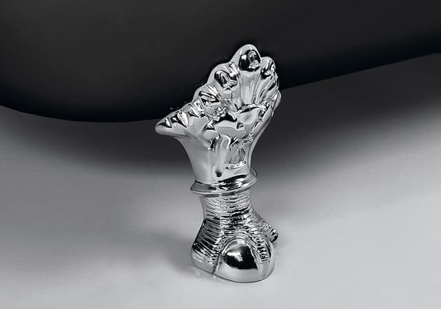 REGATA wanna wolnostojąca 175x85x61 cm z nogami chromowanymi, czarno-biała