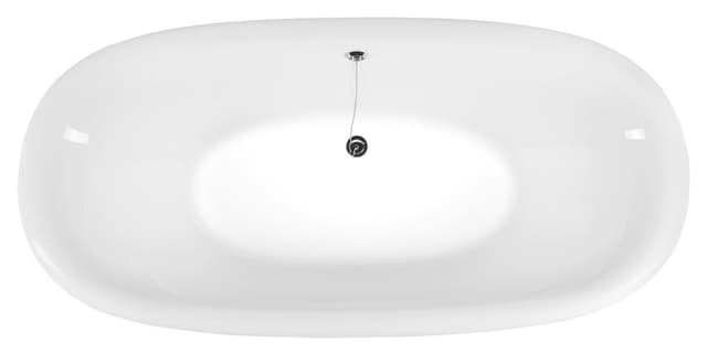 REGATA wanna wolnostojąca 175x85x61 cm z nogami chromowanymi, czarno-biała