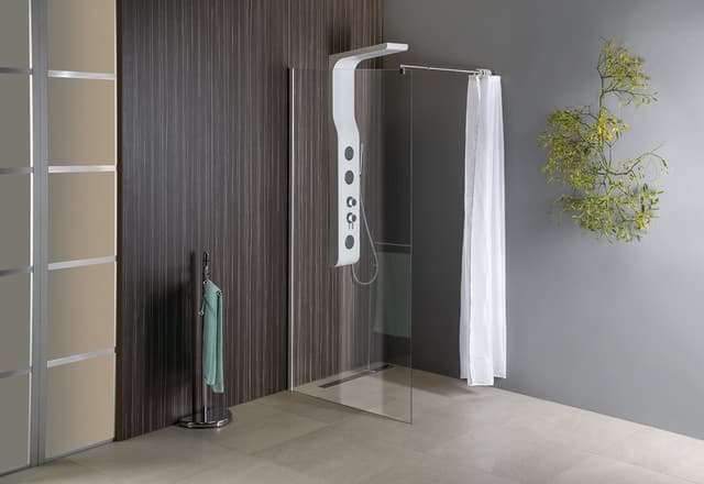 WALK-IN ścianka prysznicowa 700 mm szkło czyste z wspornikiem