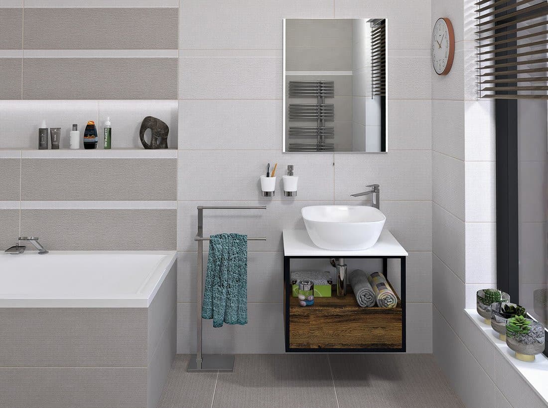 SKARA szafka pod umywalkę, 59x49,5x46,5cm, czarny mat/dąb Collingwood