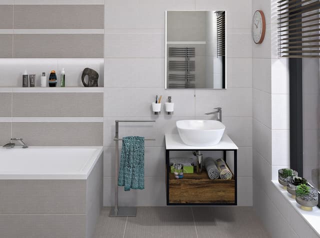 SKARA szafka pod umywalkę, 59x49,5x46,5cm, czarny mat/dąb Collingwood