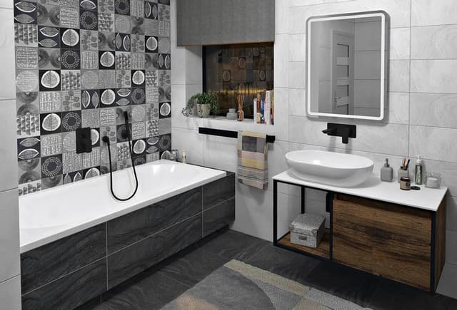 SKARA Szafka pod umywalkę 100x49,5x46,5 cm, czarny mat/kolor dąb Collingwood