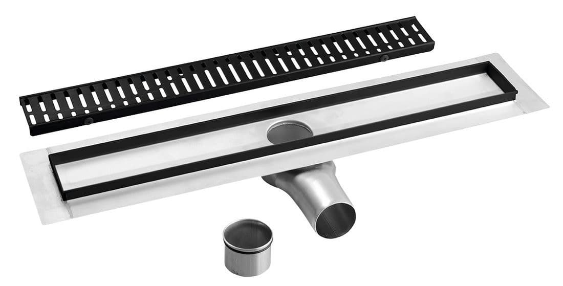 MANUS ONDA odpływ liniowy ze stali nierdzewnej z rusztem, długość 950 mm, DN50, czarny mat