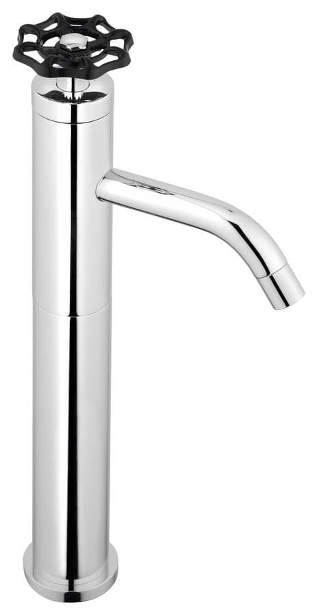 INDUSTRY wysoka bateria umywalkowa bez odpływu, chrom/czarny (332 mm)