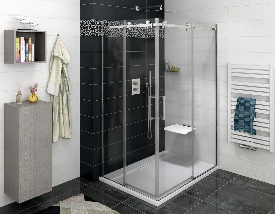 Kabina prysznicowa DRAGON 900x1100mm, bezprofilowa, wariant L/P