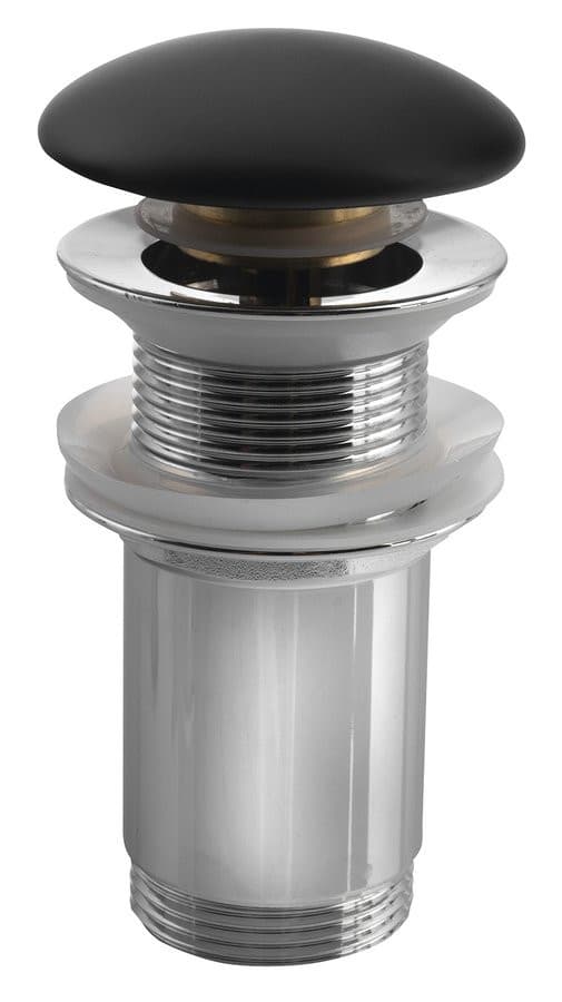 Korek umywalkowy klik-klak 5/4", czarny mat, ceramiczny grzybek