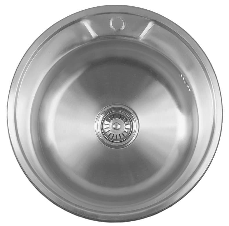 Okrągły zlewozmywak ze stali nierdzewnej 51x18 cm do zabudowy (AA051B)
