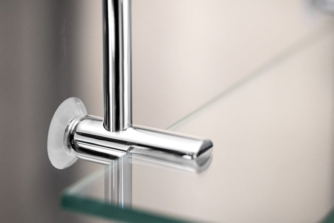 Półka szklana do kabiny prysznicowej 400x195x128 mm chrom