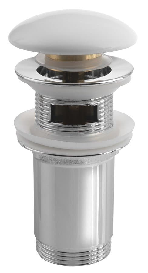 Korek umywalkowy 5/4" z mechanizmem Klik-Klak, biały