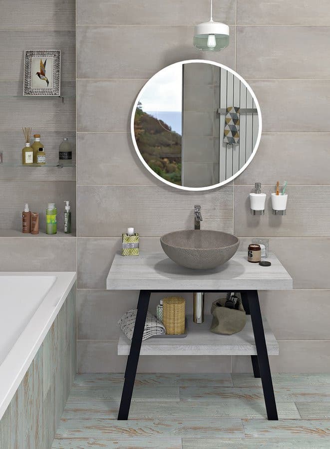 TWIGA konsola pod umywalkę 80x72x50 cm, czarny mat/dąb starobiały