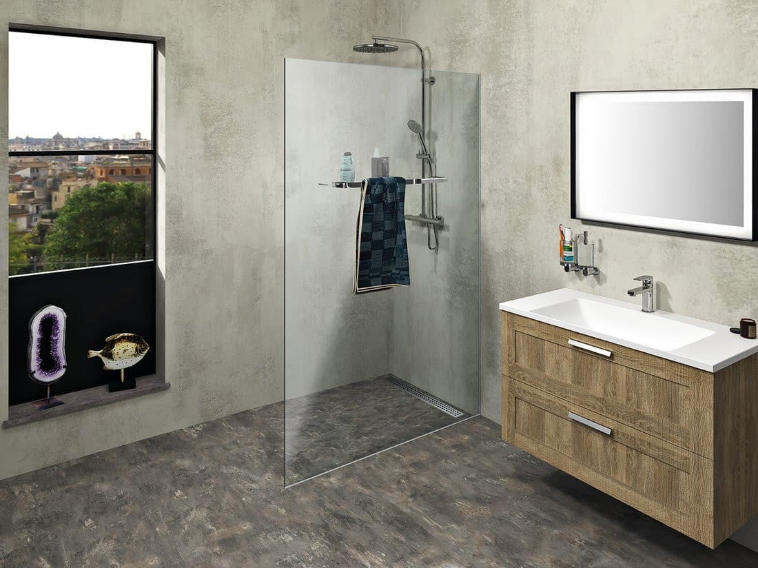 ARCHITEX zestaw montażowy szkła podłoga/ściana 1200 mm polerowane aluminium