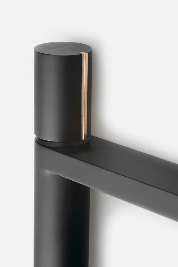 Bateria umywalkowa KAISA wysoka 235mm czarny mat/miedź