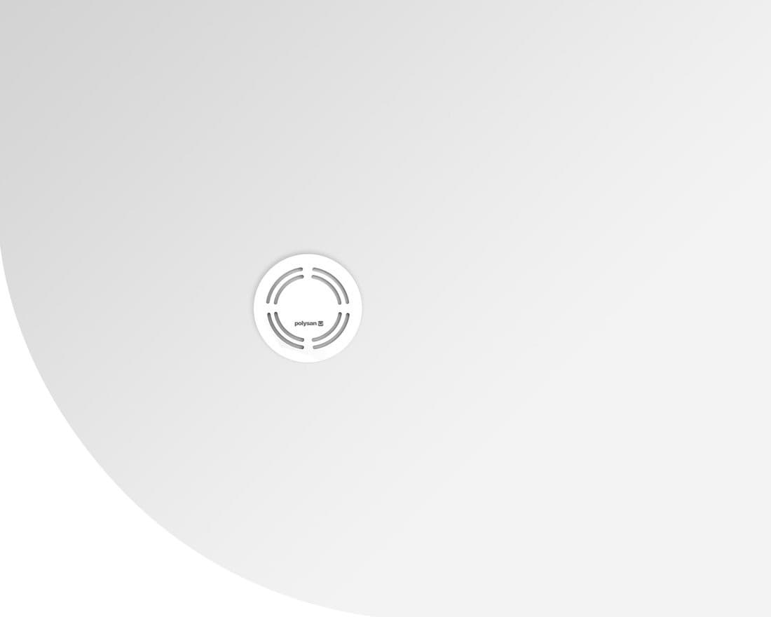 FLEXIA półokrągły brodzik kompozytowy z możliwością docinania, 100x80cm, R550, prawa