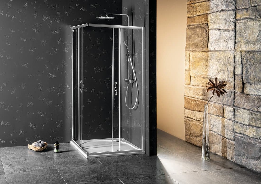 SIGMA SIMPLY kabina prysznicowa 800x800 mm, narożna, szkło Brick