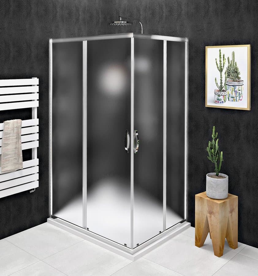 SIGMA SIMPLY kabina prysznicowa 100x80 cm, wejście narożne, szkło Brick
