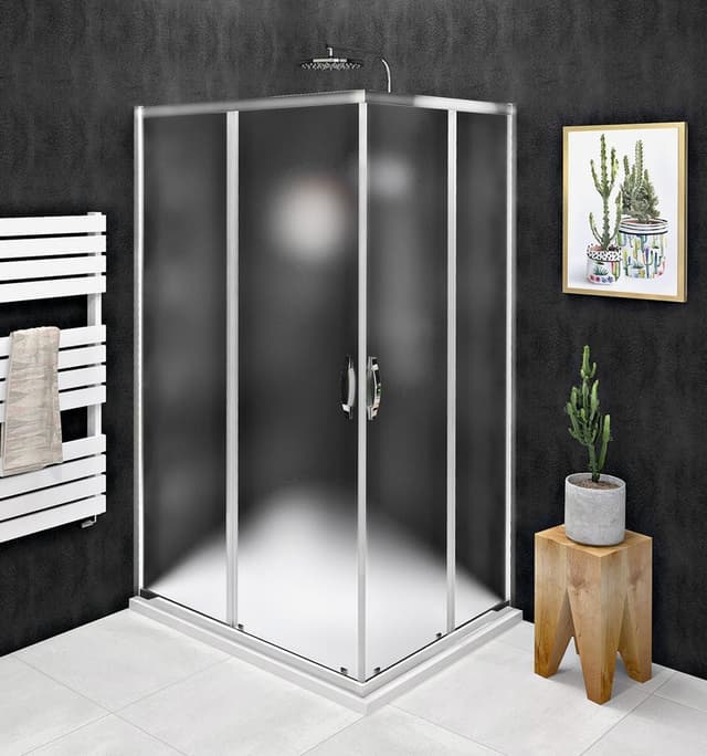 SIGMA SIMPLY kabina prysznicowa 100x80 cm, wejście narożne, szkło Brick