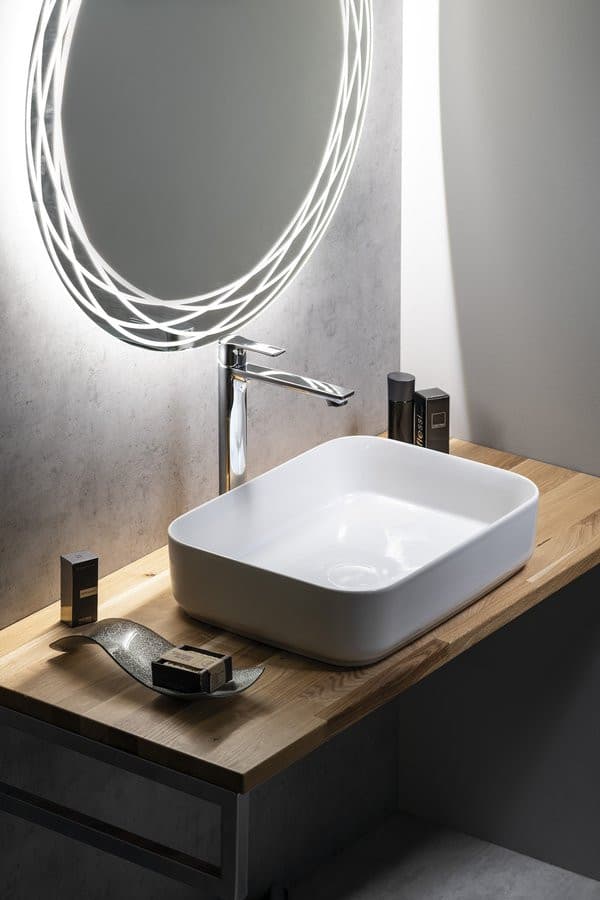 INFINITY RECTANGLE umywalka ceramiczna nablatowa 50x36cm biała