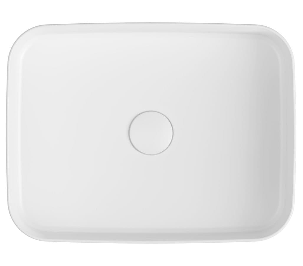 INFINITY RECTANGLE umywalka ceramiczna nablatowa 50x36cm biała
