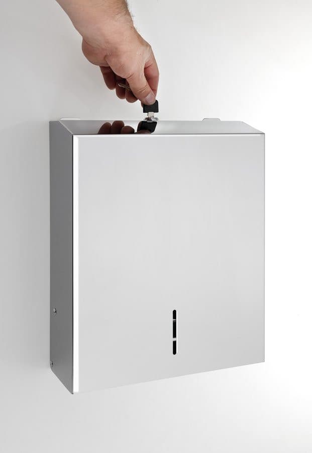 Zasobnik na ręczniki papierowe stal nierdzewna polerowana 285x370x105 mm