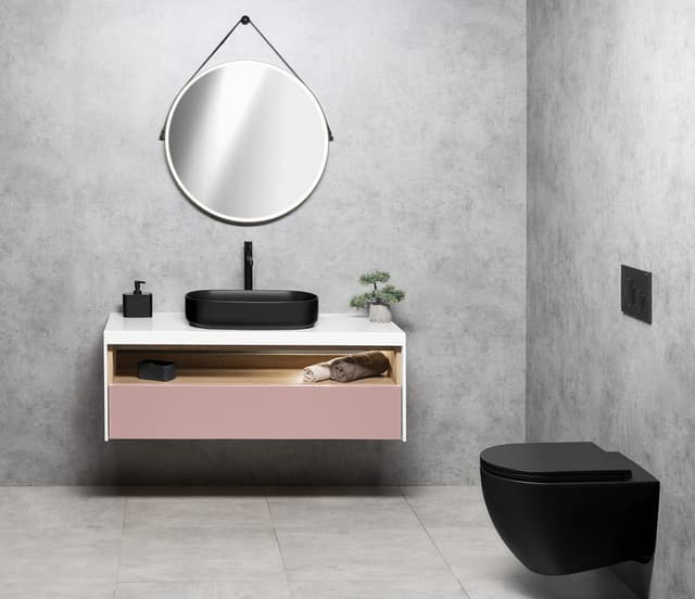 Umywalka nablatowa INFINITY OVAL 55x36 cm czarny mat