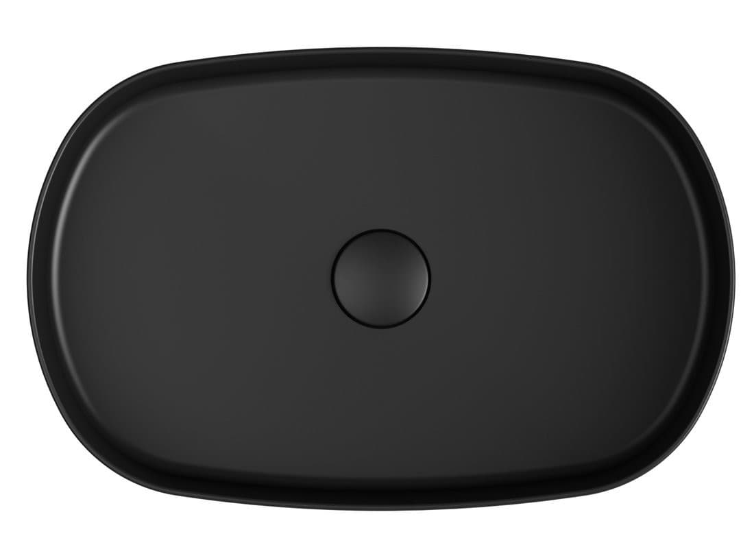 Umywalka nablatowa INFINITY OVAL 55x36 cm czarny mat