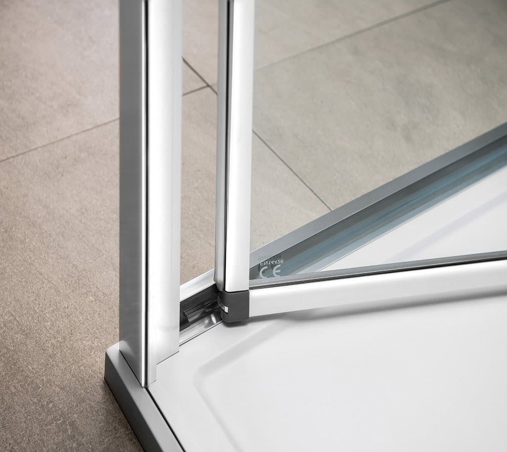 EASY kabina prysznicowa trójścienna 800x800mm, drzwi składane, wariant L/P, szkło czyste