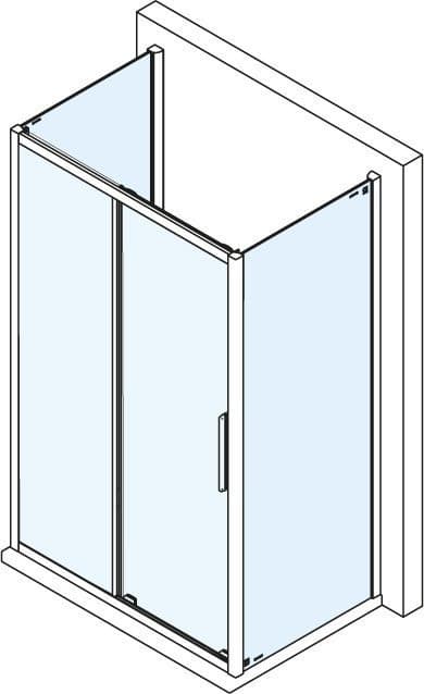 EASY kabina prysznicowa trójścienna 1200x700mm, wariant L/P, szkło Brick