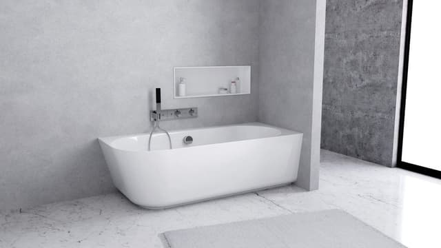 SUSSI R wanna przyścienna, narożna, kompozyt, 160x70x549,5cm, biały