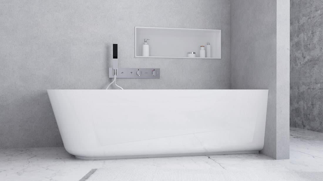 SUSSI R wanna przyścienna, narożna, kompozyt, 160x70x549,5cm, biały