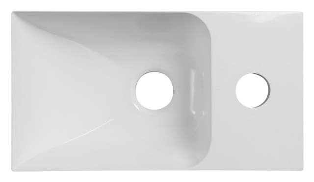 Mała umywalka kompozytowa PICCOLINO 30,8x17 cm bateria prawa