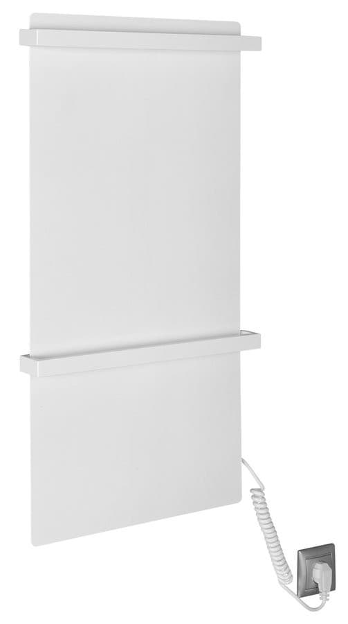 ELMIS elektryczna suszarka na ręczniki 400x800 mm, 120 W, aluminium, biały mat