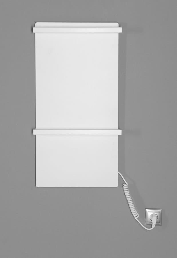 ELMIS elektryczna suszarka na ręczniki 400x800 mm, 120 W, aluminium, biały mat