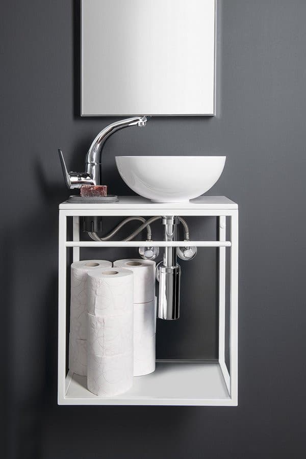 MINOR umywalka kompozytowa nablatowa okrągła 26 cm biała