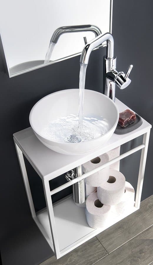 MINOR umywalka kompozytowa nablatowa okrągła 26 cm biała