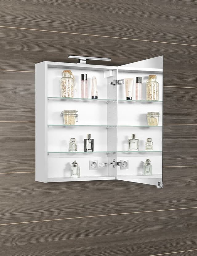 MIRRÓ szafka z lustrem i oświetleniem LED, 50x70x16cm, uniwersalne, biała